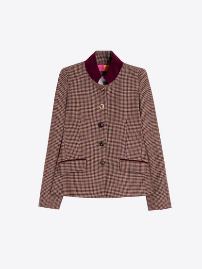 Burgundy Houndstooth Jacket 33903