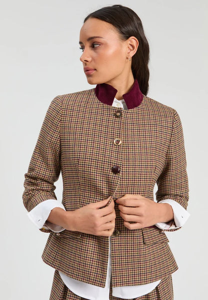 Burgundy Houndstooth Jacket 33903