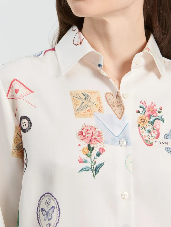 Multicolor Love Print Shirt 33920
