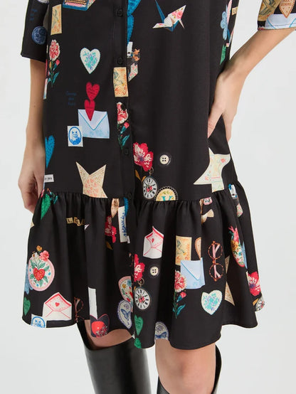 Black Love Short Dress 33927