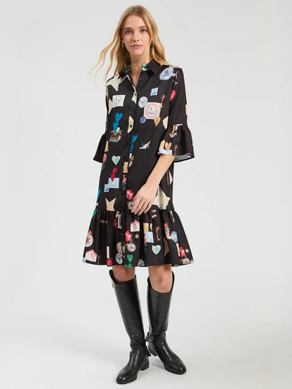 Black Love Short Dress 33927