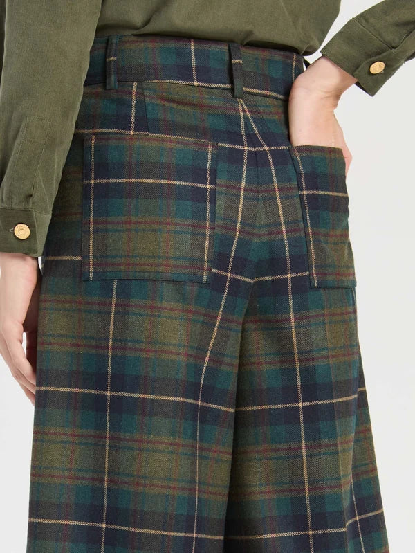 Green Burgundy Plaid Wool Shorts 33945