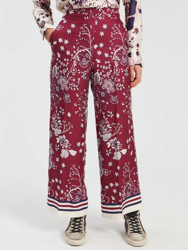 Burgundy Star Flower Trousers 33994