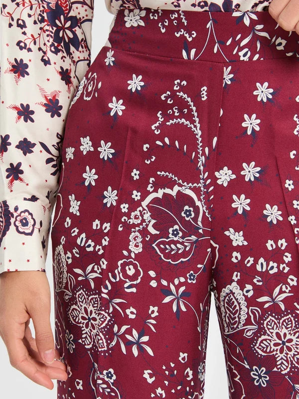 Burgundy Star Flower Trousers 33994