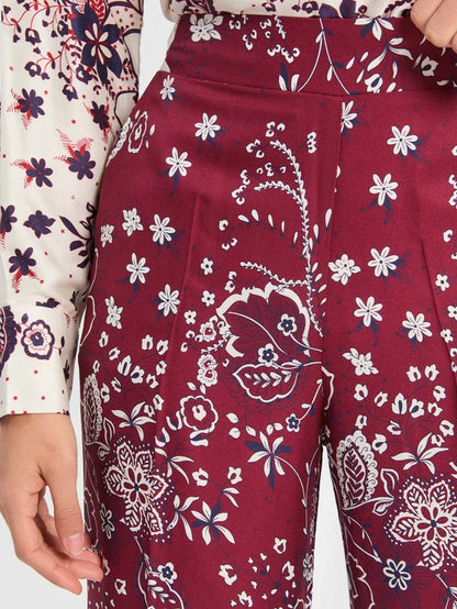 Burgundy Star Flower Trousers 33994