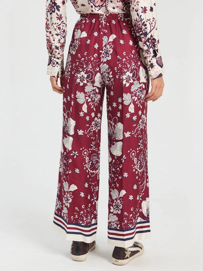 Burgundy Star Flower Trousers 33994