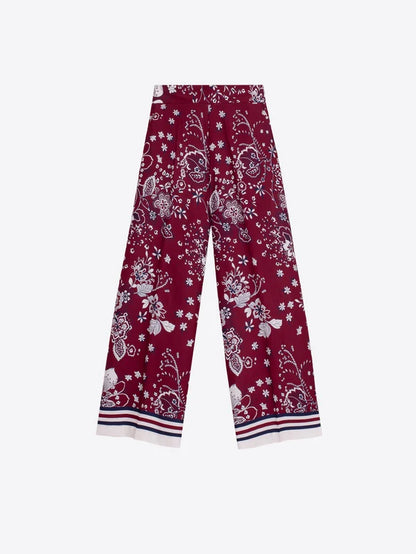 Burgundy Star Flower Trousers 33994