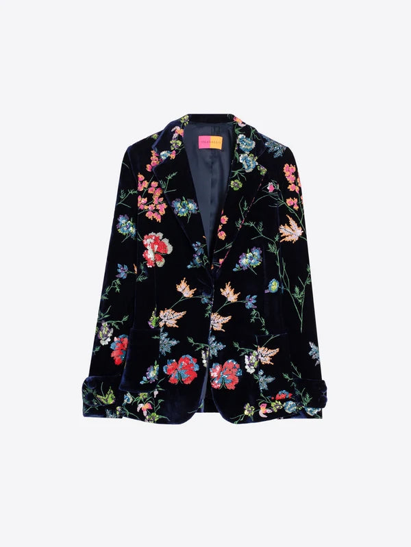 Sequined Floral Navy Jacket 34015