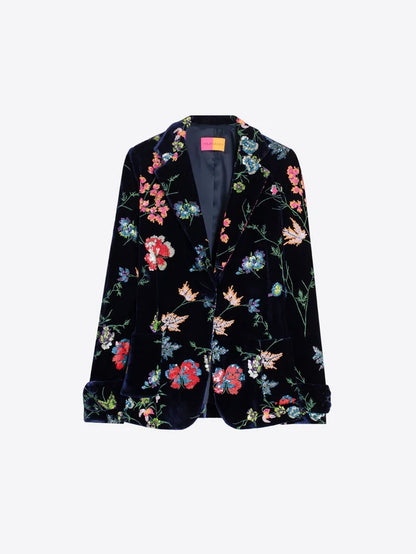 Sequined Floral Navy Jacket 34015
