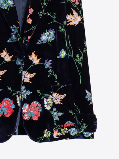 Sequined Floral Navy Jacket 34015