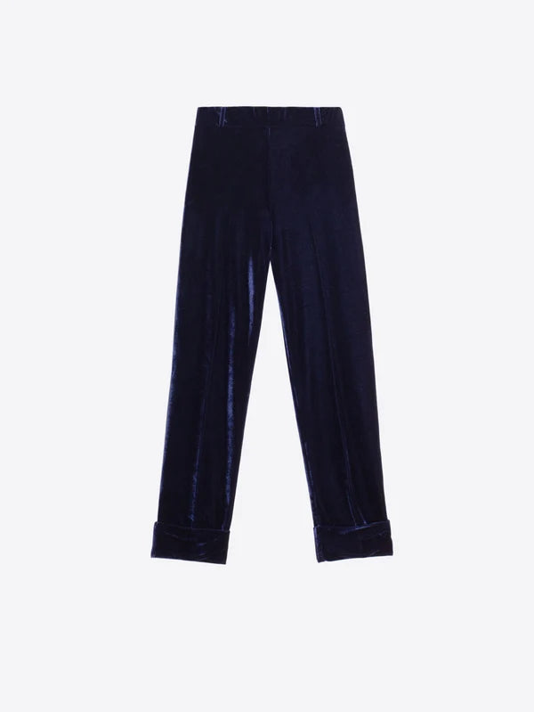 34017 Navy Velvet Trousers