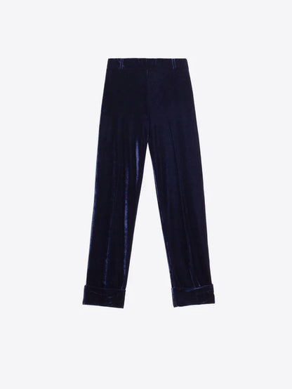 34017 Navy Velvet Trousers