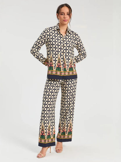 34078 Folk Geometric Print Trousers