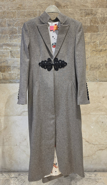 34084 Herringbone Wool Coat Brown Alamar