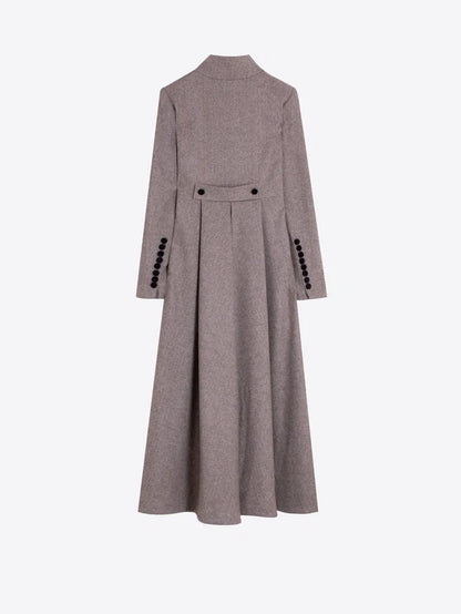 34084 Herringbone Wool Coat Brown Alamar
