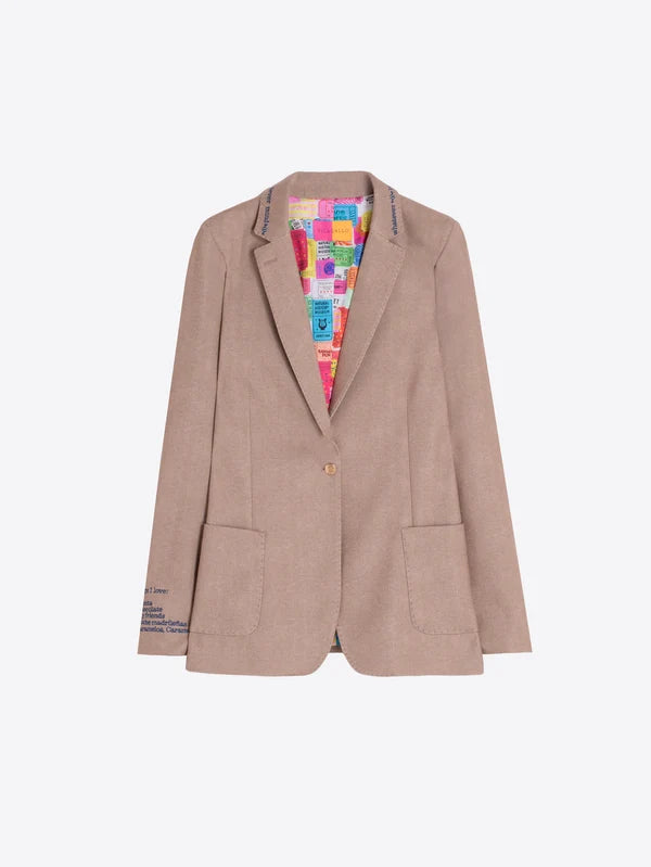 Beige Herringbone Jacket 34106