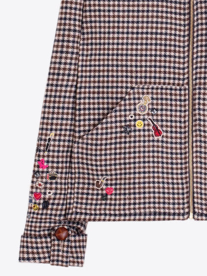 34153 Sherlock Embroidered Houndstooth Jacket