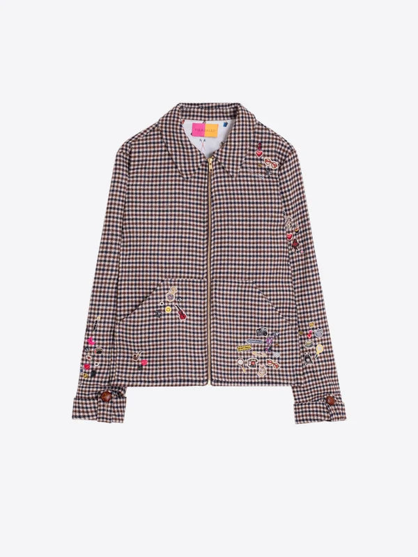 34153 Sherlock Embroidered Houndstooth Jacket