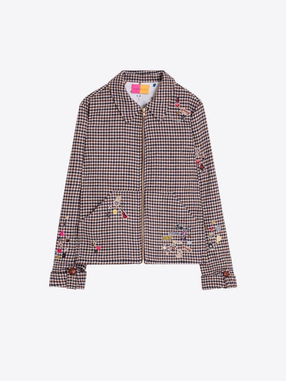 34153 Sherlock Embroidered Houndstooth Jacket