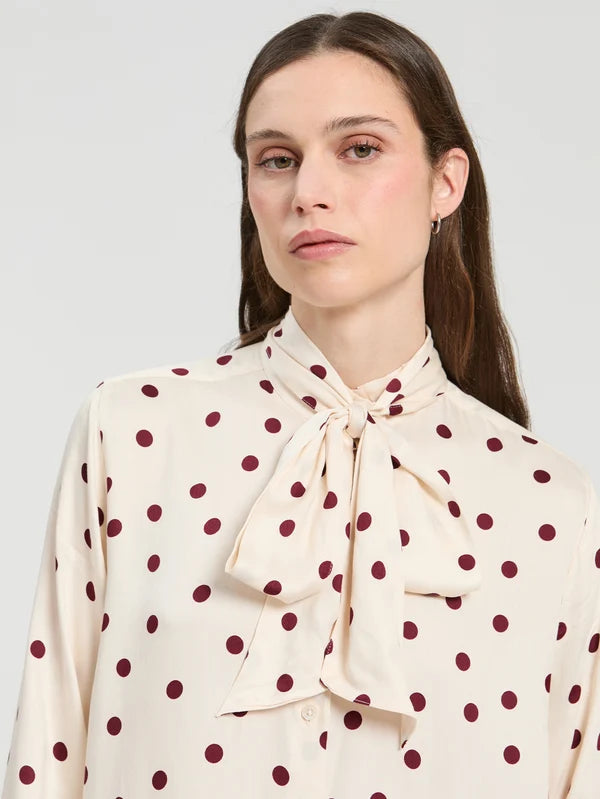 White Shirt With Red Polka Dots 34163