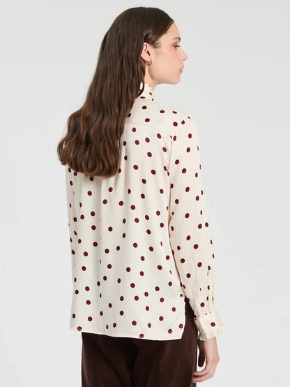White Shirt With Red Polka Dots 34163