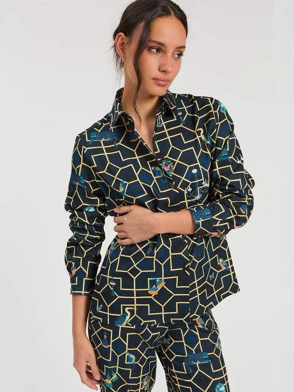 34238-34210 Bamboo Navy Shirt and Pant Set 34238-34210