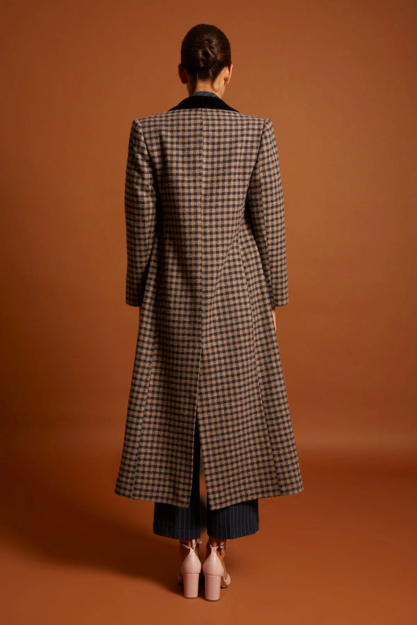 Gaspari معطف منقوش من المخمل بياقة مربعة