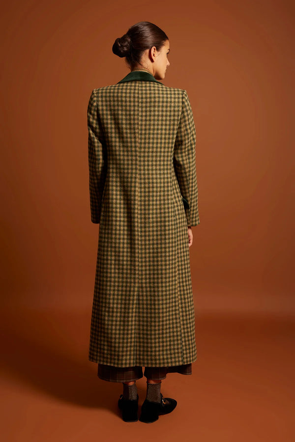 Gaspari معطف منقوش من المخمل بياقة مربعة