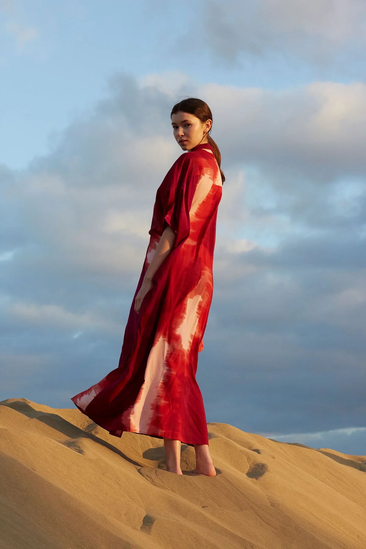Nubiana Tie Dye Kaftan Dress فستان قفطان مصبوغ بربطة العنق