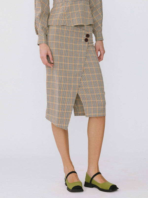 COAIS2014 (Plaid Midi Skirt) تنورة ميدي منقوشة