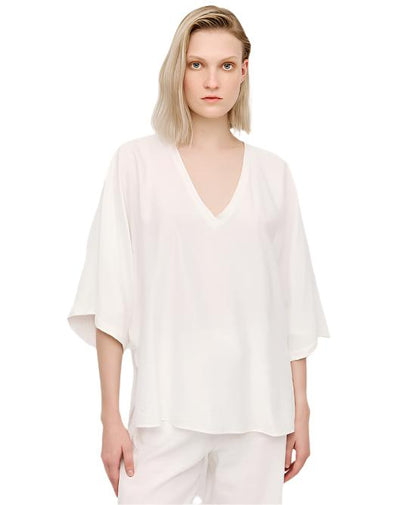 43-2271 (V Neck Sequin Shoulder Top) أعلى الكتف الترتر الرقبة الخامس