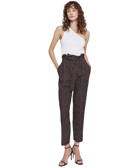 43-5070 (Polka Dot Pleated Pants) سروال بولكا دوت مطوي