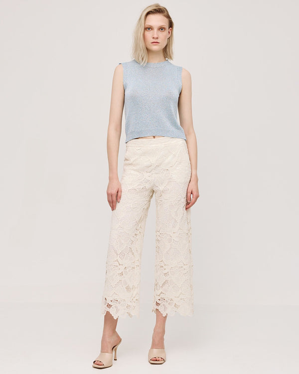 43-5180 Cropped Lace Pants السراويل الدانتيل اقتصاص