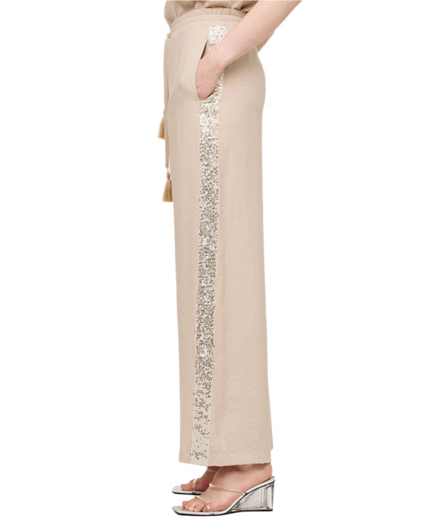 43-5182 (Wide Leg Pants with Sequins) بنطال واسع الساق مزين بالترتر