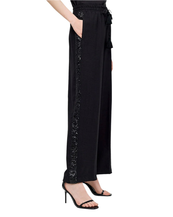 43-5182 (Wide Leg Pants with Sequins) بنطال واسع الساق مزين بالترتر