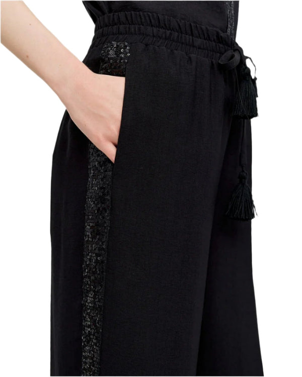 43-5182 (Wide Leg Pants with Sequins) بنطال واسع الساق مزين بالترتر