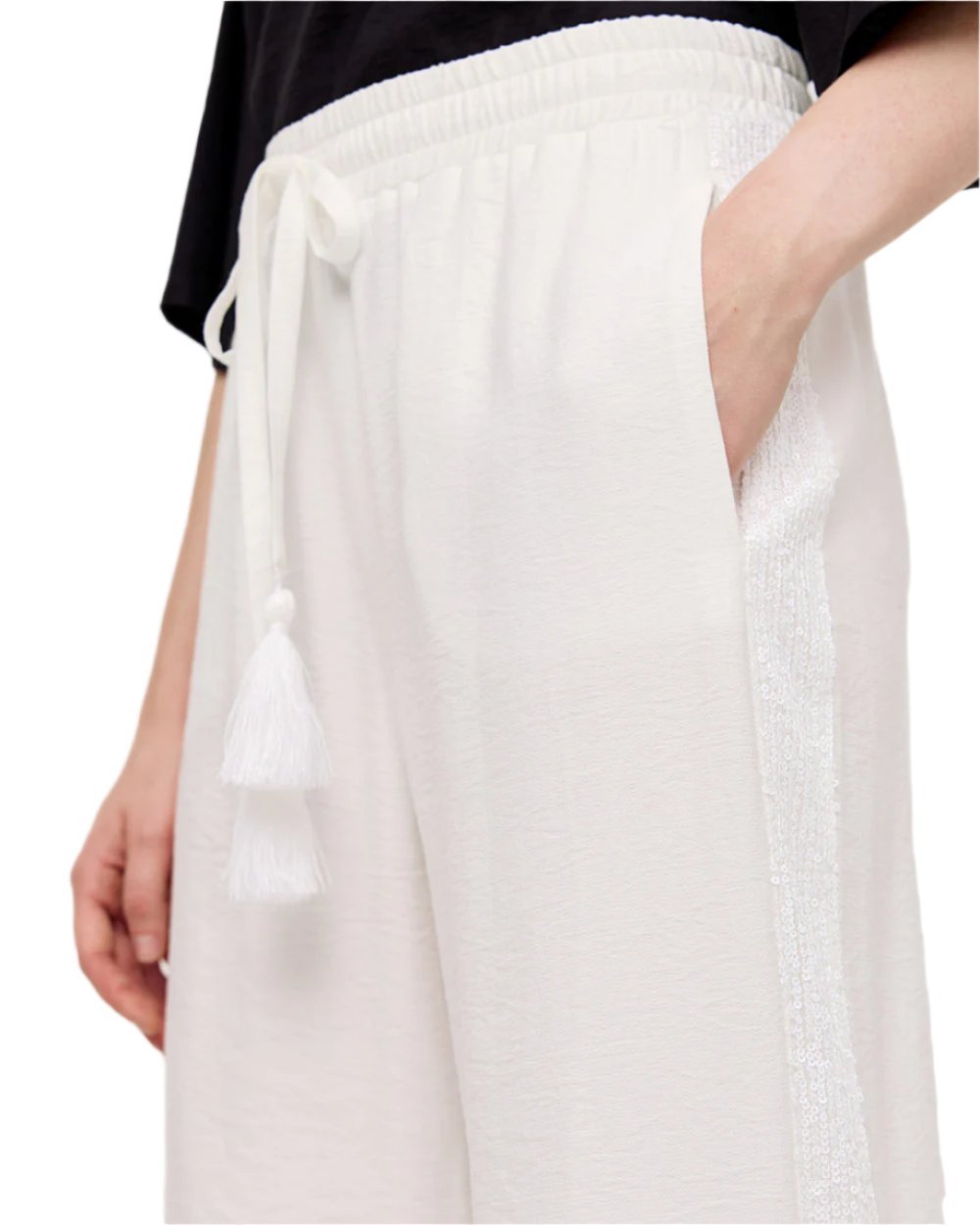 43-5182 Wide Leg Pants with Sequins