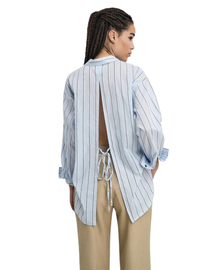 43-7051 (Oversized Striped Shirt) قميص مخطط المتضخم