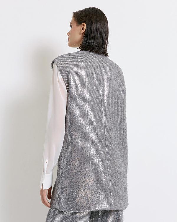 44-1055 Sequins Waist Coat معطف الخصر الترتر