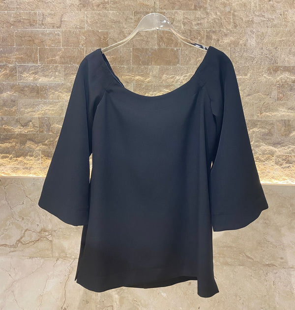 44-2162 Crepe Top with Flare Sleeves كريب توب بأكمام واسعة