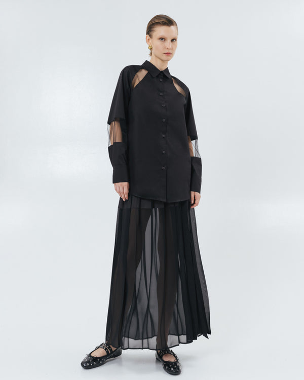 44-7039 Shirt with Tulle Details قميص بتفاصيل تول