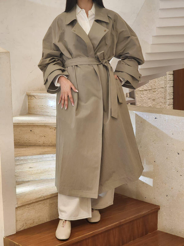 COBDC5005 (Oversized Large Lapel Trench Coat) معطف كبير الحجم طية صدر السترة خندق