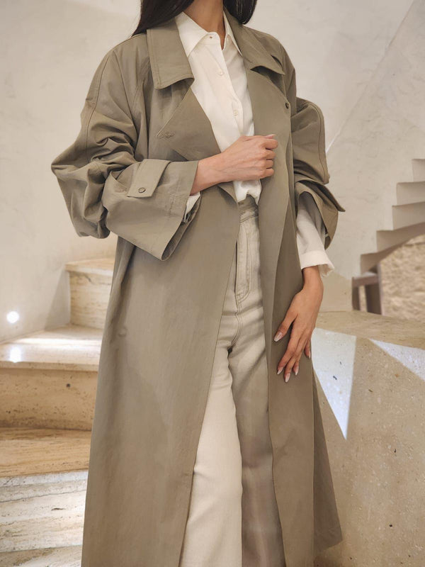 COBDC5005 (Oversized Large Lapel Trench Coat) معطف كبير الحجم طية صدر السترة خندق