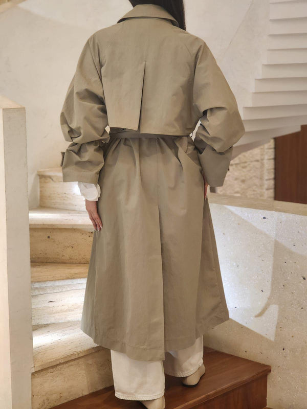 COBDC5005 (Oversized Large Lapel Trench Coat) معطف كبير الحجم طية صدر السترة خندق