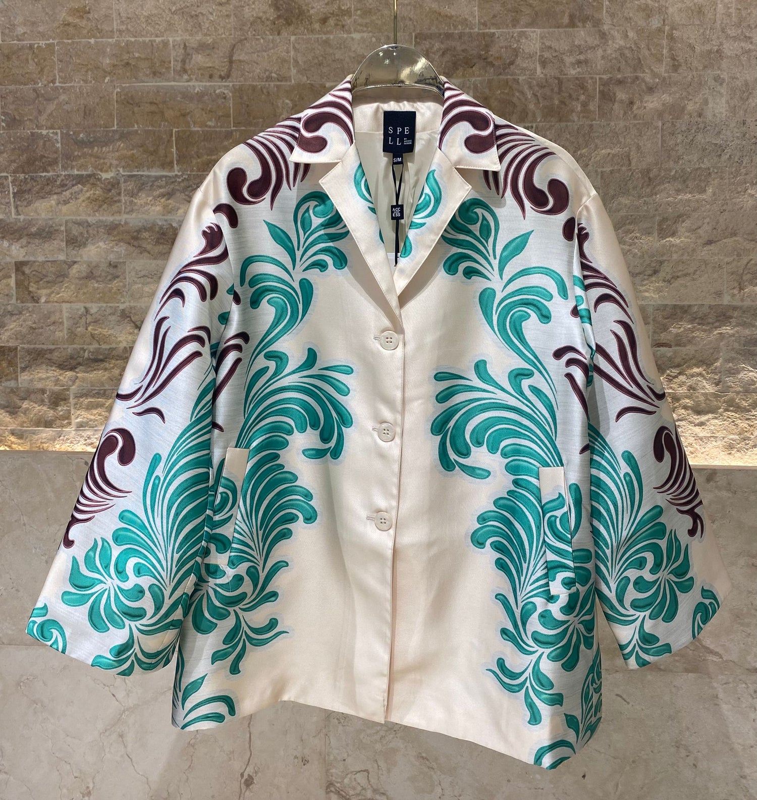 53-1012 Oversized Printed Jacket سترة مطبوعة كبيرة الحجم
