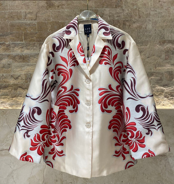 53-1012 Oversized Printed Jacket سترة مطبوعة كبيرة الحجم