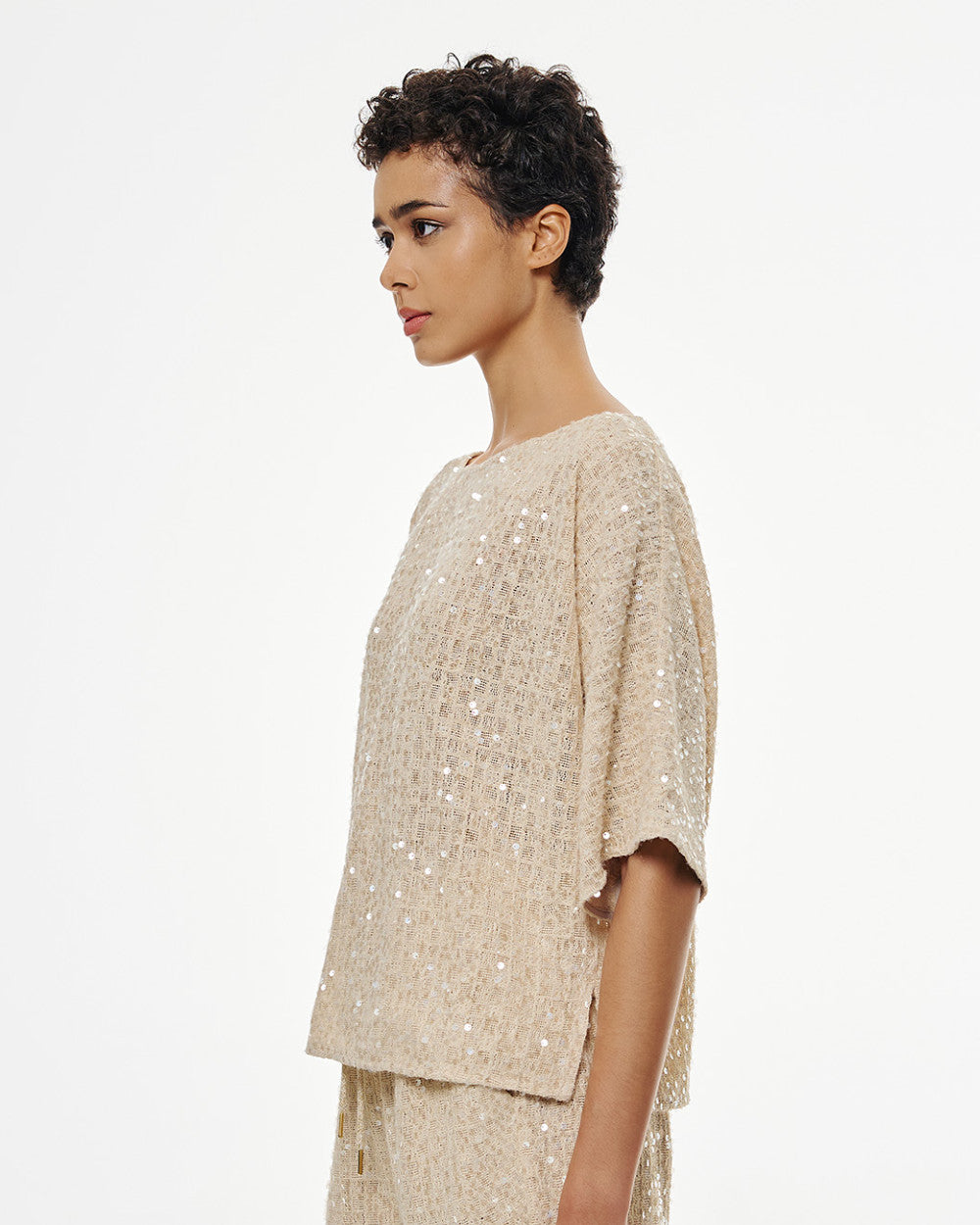 53-2167 Sequins Tops بلوزات مزينة بالترتر - Brown Loft
