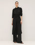 53-3326 Buttoned Collared Shirt Dress with Fringes - Brown Loft