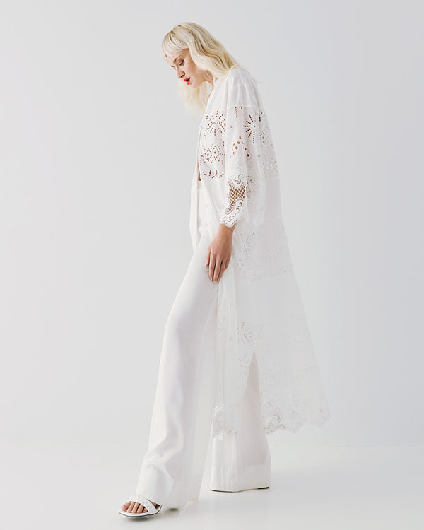 Embroidered Sequins Maxi Shirt Dress - 53-3382