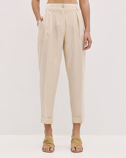 53-5025 High Waist Slouchy Pants - Brown Loft